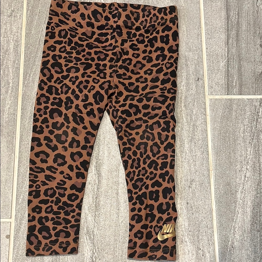 Nike Kids Leopard Print Leggings - Brown